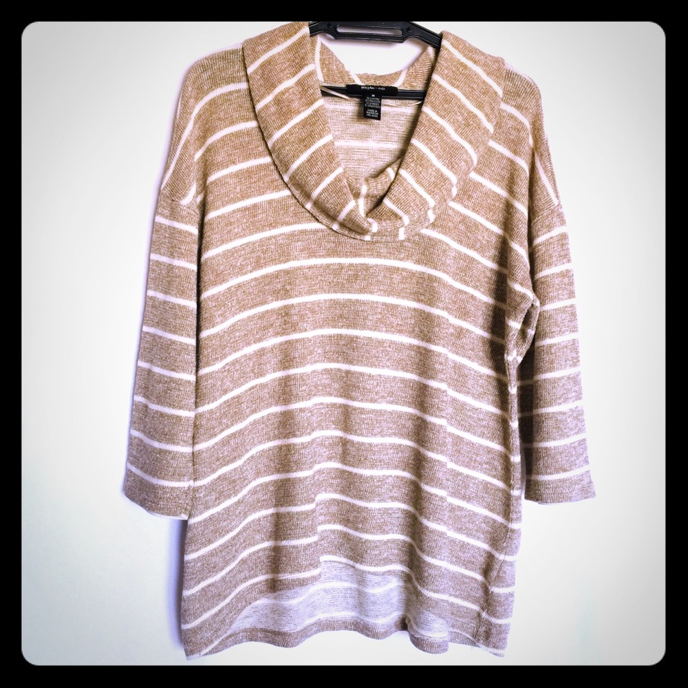 Style & Co EUC Cowl Neck Gold n Tan Shimmer  Wool